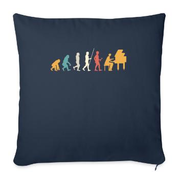 Drôle de pianiste Piano Piano Pianiste - Housse de coussin décorative 45 x 45 cm - bleu marine - Devant