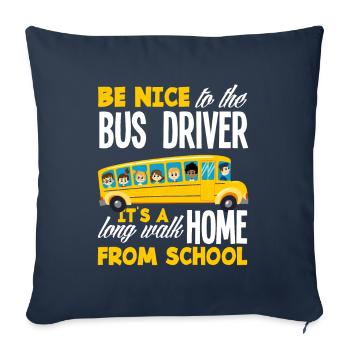 Funny school bus driver school bus bus driver - Sofa pillowcase 17,3'' x 17,3'' (45 x 45 cm) - navy - Front