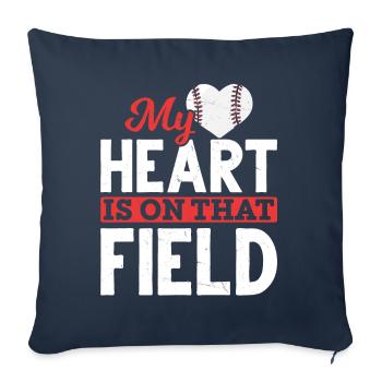 Kids Baseball Softball Mama Baseball Heart - Sofa pillowcase 17,3'' x 17,3'' (45 x 45 cm) - navy - Front