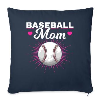 Baseball Mère Femmes Baseball Maman - Housse de coussin décorative 45 x 45 cm - bleu marine - Devant