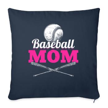 Baseball Mom Women Baseball Fan - Sofa pillowcase 17,3'' x 17,3'' (45 x 45 cm) - navy - Front