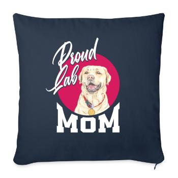 Fière Maman Labrador - Housse de coussin décorative 45 x 45 cm - bleu marine - Devant