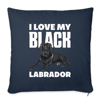 Ich Liebe Meinen Schwarzen Labrador - Sofakissenbezug 45 x 45 cm - Navy - Vorne