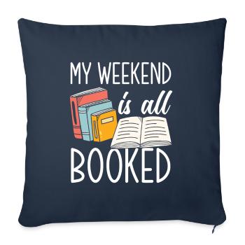 Bookworm Book Lover Librarian Gift - Sofa pillowcase 17,3'' x 17,3'' (45 x 45 cm) - navy - Front