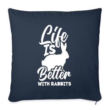 Rabbit Rabbit Pet Rabbit Mama Gift - Sofa pillowcase 17,3'' x 17,3'' (45 x 45 cm) - navy - Front