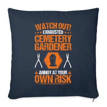 Friedhofsgärtner Cimetière Friedhof Jardinier - Housse de coussin décorative 45 x 45 cm - bleu marine - Devant