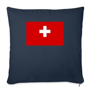 Croix de Suisse Drapeau Suisse Schwiiz Décoration - Housse de coussin décorative 45 x 45 cm - bleu marine - Devant