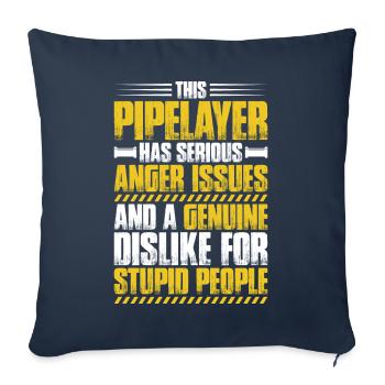 Pipeline Builder Pipeline Construction Pipelayer - Sofa pillowcase 17,3'' x 17,3'' (45 x 45 cm) - navy - Front