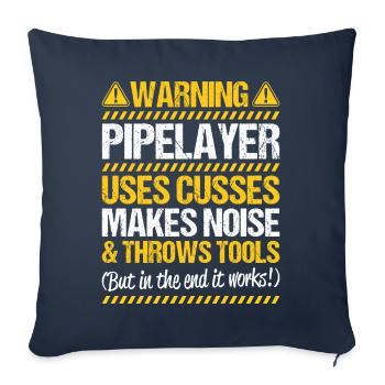 Pipeline Builder Pipeline Construction Pipelayer - Sofa pillowcase 17,3'' x 17,3'' (45 x 45 cm) - navy - Front