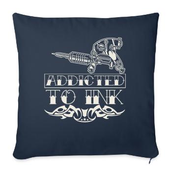Tattoo Addict Tattoo Artist Citation Tattoo Artist - Housse de coussin décorative 45 x 45 cm - bleu marine - Devant