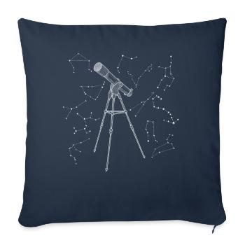 Telescope Stars Space Lovers Astronomer - Sofa pillowcase 17,3'' x 17,3'' (45 x 45 cm) - navy - Front