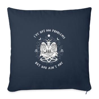 J’ai eu 666 problèmes mais Dieu n’en a pas un je Baphomet - Housse de coussin décorative 45 x 45 cm - bleu marine - Devant
