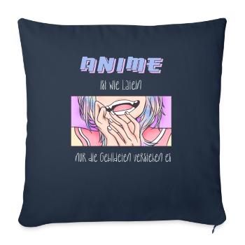 Anime is like Latin I Creepy Cute Anime Girl - Sofa pillowcase 17,3'' x 17,3'' (45 x 45 cm) - navy - Front
