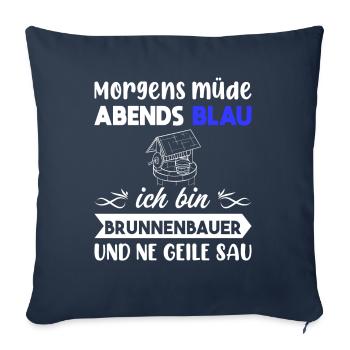 Morgens Müde Abends Blau Brunnenbauer - Sofakissenbezug 45 x 45 cm - Navy - Vorne