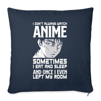Drôle de cadeau d’anime - Housse de coussin décorative 45 x 45 cm - bleu marine - Devant