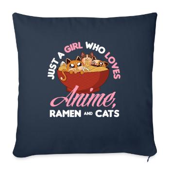 Drôle de cadeau d’anime - Housse de coussin décorative 45 x 45 cm - bleu marine - Devant