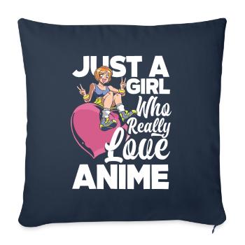 Drôle de cadeau d’anime - Housse de coussin décorative 45 x 45 cm - bleu marine - Devant
