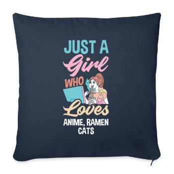 Drôle de cadeau d’anime - Housse de coussin décorative 45 x 45 cm - bleu marine - Devant