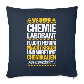Technicien de laboratoire chimique Laboratoire de chimie Laboratoire de chimie - Housse de coussin décorative 45 x 45 cm - bleu marine - Devant