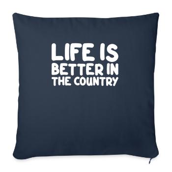 La vie est meilleure dans le pays I agriculteur agriculteur - Housse de coussin décorative 45 x 45 cm - bleu marine - Devant