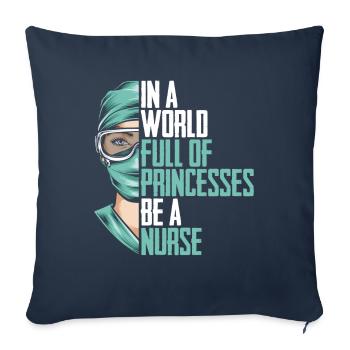 Infirmière infirmière - Housse de coussin décorative 45 x 45 cm - bleu marine - Devant