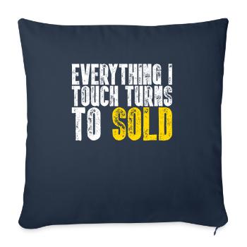 Tout ce que je touche se transforme en courtier vendu - Housse de coussin décorative 45 x 45 cm - bleu marine - Devant