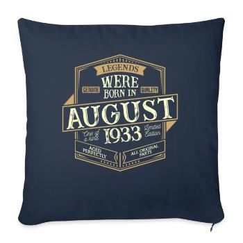 August 1933 birthday man - Sofa pillowcase 17,3'' x 17,3'' (45 x 45 cm) - navy - Front