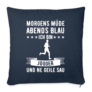 Morgens Müde Abends Blau Jogger - Sofakissenbezug 45 x 45 cm - Navy - Vorne