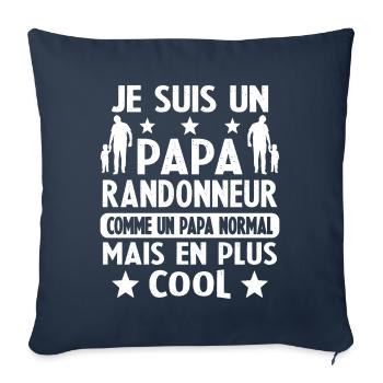 Papa Randonneur Mais Carrément Plus Cool - Housse de coussin décorative 45 x 45 cm - bleu marine - Devant