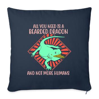 I would rather be with Bearded Dragons - Sofakissenbezug 45 x 45 cm - Navy - Vorne