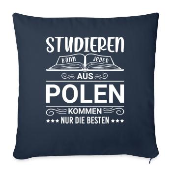Studieren kann jeder Polen Pole - Sofakissenbezug 45 x 45 cm - Navy - Vorne