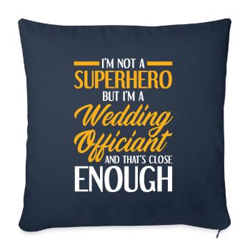 Registraire Registraire Registrar Mariage - Housse de coussin décorative 45 x 45 cm - bleu marine - Devant