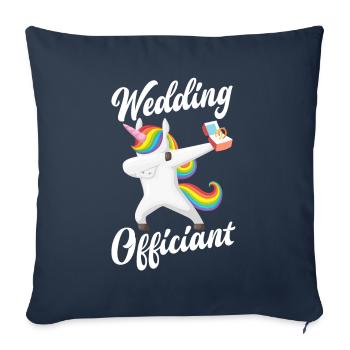 Registraire Registraire Registrar Mariage - Housse de coussin décorative 45 x 45 cm - bleu marine - Devant