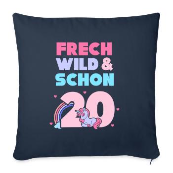 Geschenk 20 Jahre Geburtstag Mann Einhorn - Sofakissenbezug 45 x 45 cm - Navy - Vorne