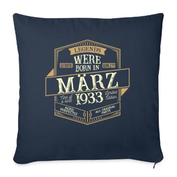 Mars 1933 Anniversaire Homme - Housse de coussin décorative 45 x 45 cm - bleu marine - Devant