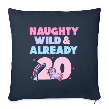 Geschenk 20 Jahre Geburtstag Mann Einhorn - Sofakissenbezug 45 x 45 cm - Navy - Vorne