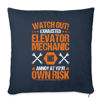 Elevator Fitter Elevator Mechanic Elevator Mechanic - Sofa pillowcase 17,3'' x 17,3'' (45 x 45 cm) - navy - Front