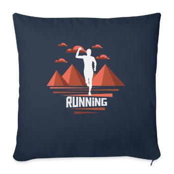Marathon, TrailRunning Runner - Housse de coussin décorative 45 x 45 cm - bleu marine - Devant