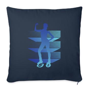 Géométrie Jump Shoes Fitness - Housse de coussin décorative 45 x 45 cm - bleu marine - Devant