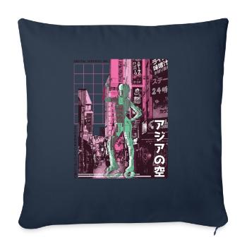 Asian City Jump Shoes Fitness - Housse de coussin décorative 45 x 45 cm - bleu marine - Devant