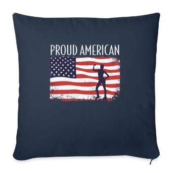 American Flag Jump Shoes Fitness - Housse de coussin décorative 45 x 45 cm - bleu marine - Devant