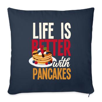 Funny Pancake Pancakes Gift - Sofa pillowcase 17,3'' x 17,3'' (45 x 45 cm) - navy - Front