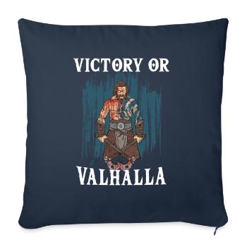 Victory Or Valhalla Viking Warrior - Sofa pillowcase 17,3'' x 17,3'' (45 x 45 cm) - navy - Front