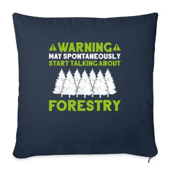 Forestier Forestier Forestier Forestier Ouvrier forestier Forêt - Housse de coussin décorative 45 x 45 cm - bleu marine - Devant