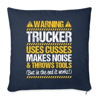 Truck driver Truck driver Professional driver Trucker - Sofa pillowcase 17,3'' x 17,3'' (45 x 45 cm) - navy - Front