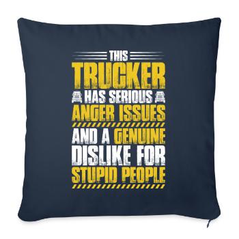 Truck driver Truck driver Professional driver Trucker - Sofa pillowcase 17,3'' x 17,3'' (45 x 45 cm) - navy - Front