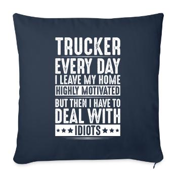 Truck driver Truck driver Professional driver Trucker - Sofa pillowcase 17,3'' x 17,3'' (45 x 45 cm) - navy - Front