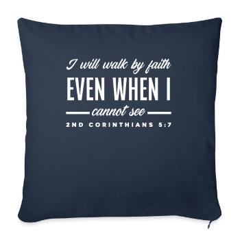 Jésus-Christ Christ Religion Religieux - Housse de coussin décorative 45 x 45 cm - bleu marine - Devant