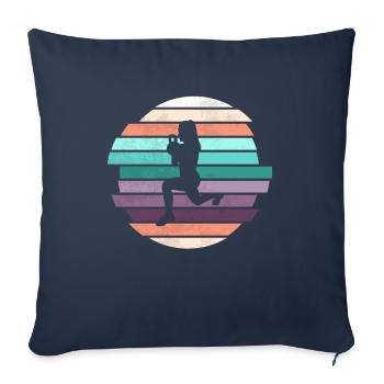 HIIT rétro - Housse de coussin décorative 45 x 45 cm - bleu marine - Devant