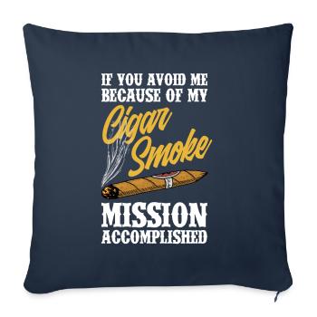 Drôle de cigare fumer Cigar Smoker Cadeau - Housse de coussin décorative 45 x 45 cm - bleu marine - Devant